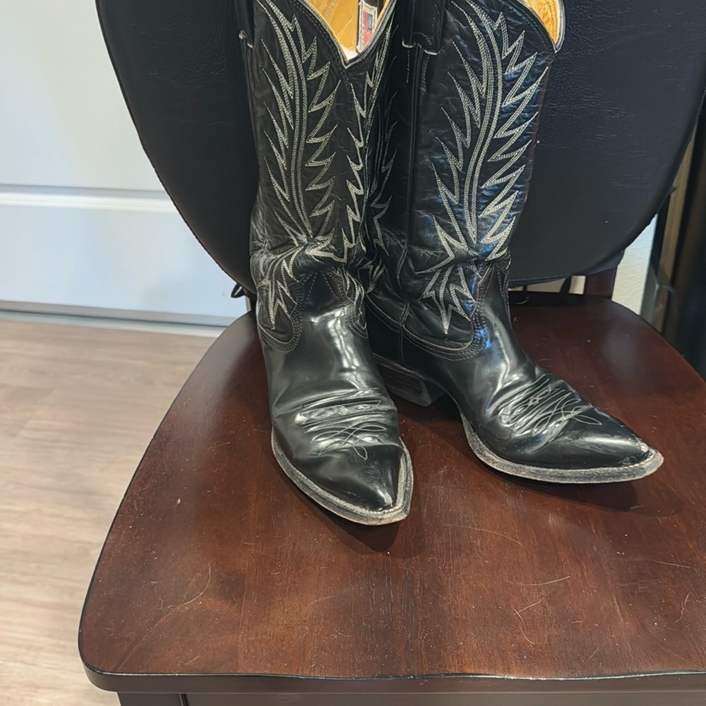 Nocona Black Leather Western Boots